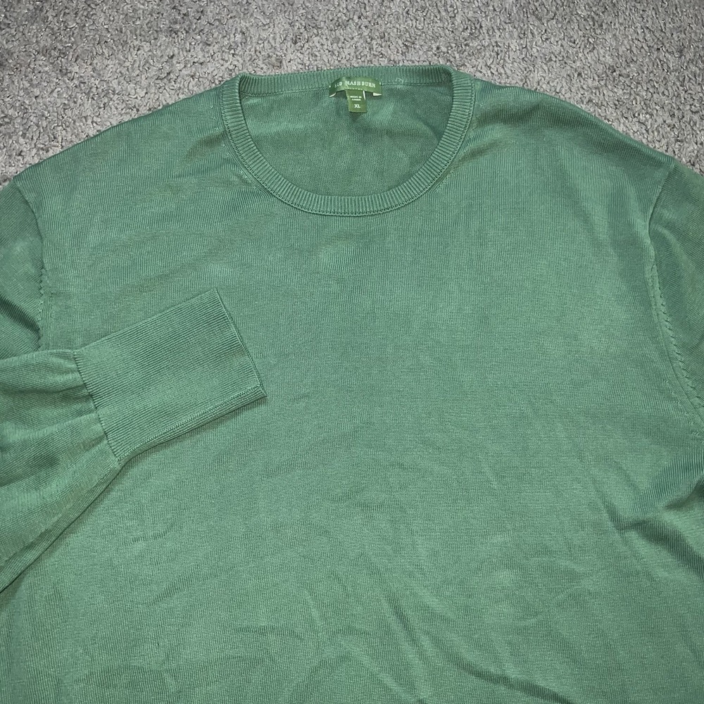 Sid Mashburn Mens XL Green 100% Cotton Crewneck Pullover Sweater